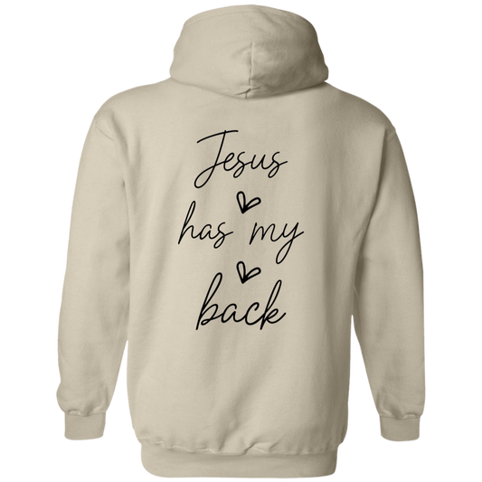 Jesus Has My Back, Faith, Unisex Pullover Hoodie