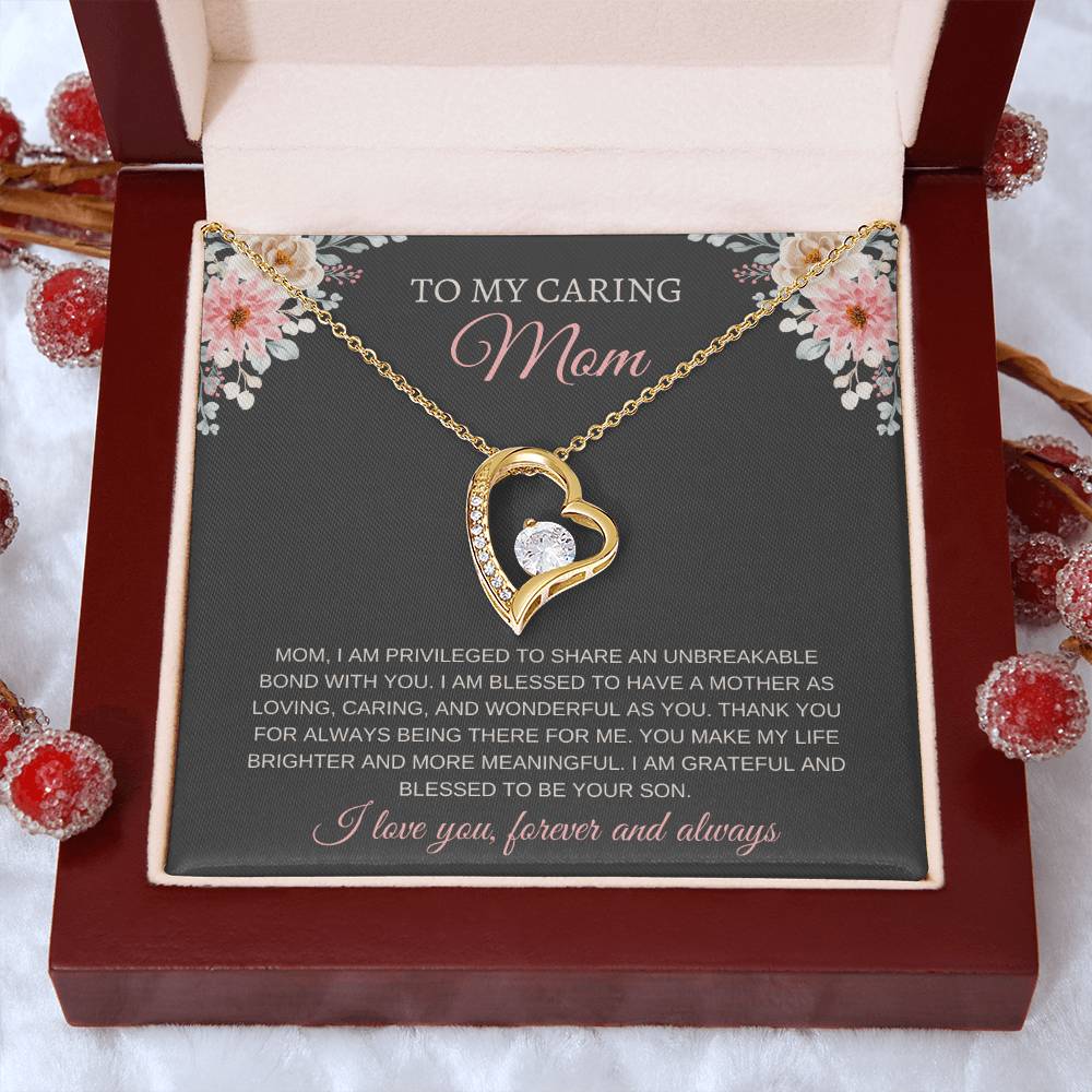 𝑻𝑶 𝑴𝒀 𝑪𝑨𝑹𝑰𝑵𝑮 𝑴𝑶𝑴- Best Gift from Son to Mother, Forever Love Necklace