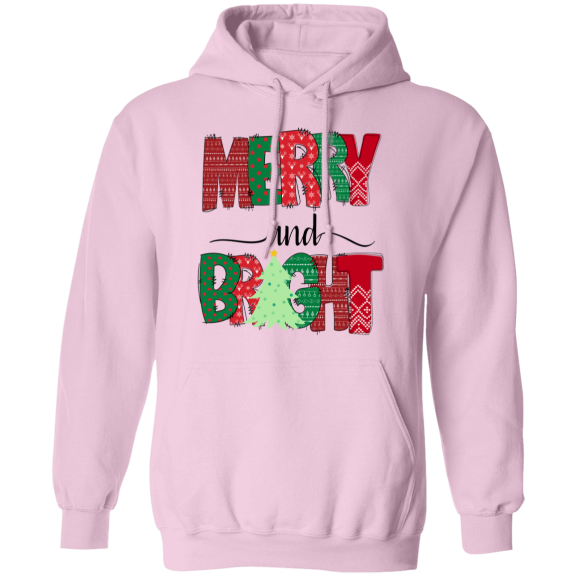 Merry & Bright Christmas Wrap - Unisex Pullover Hoodie