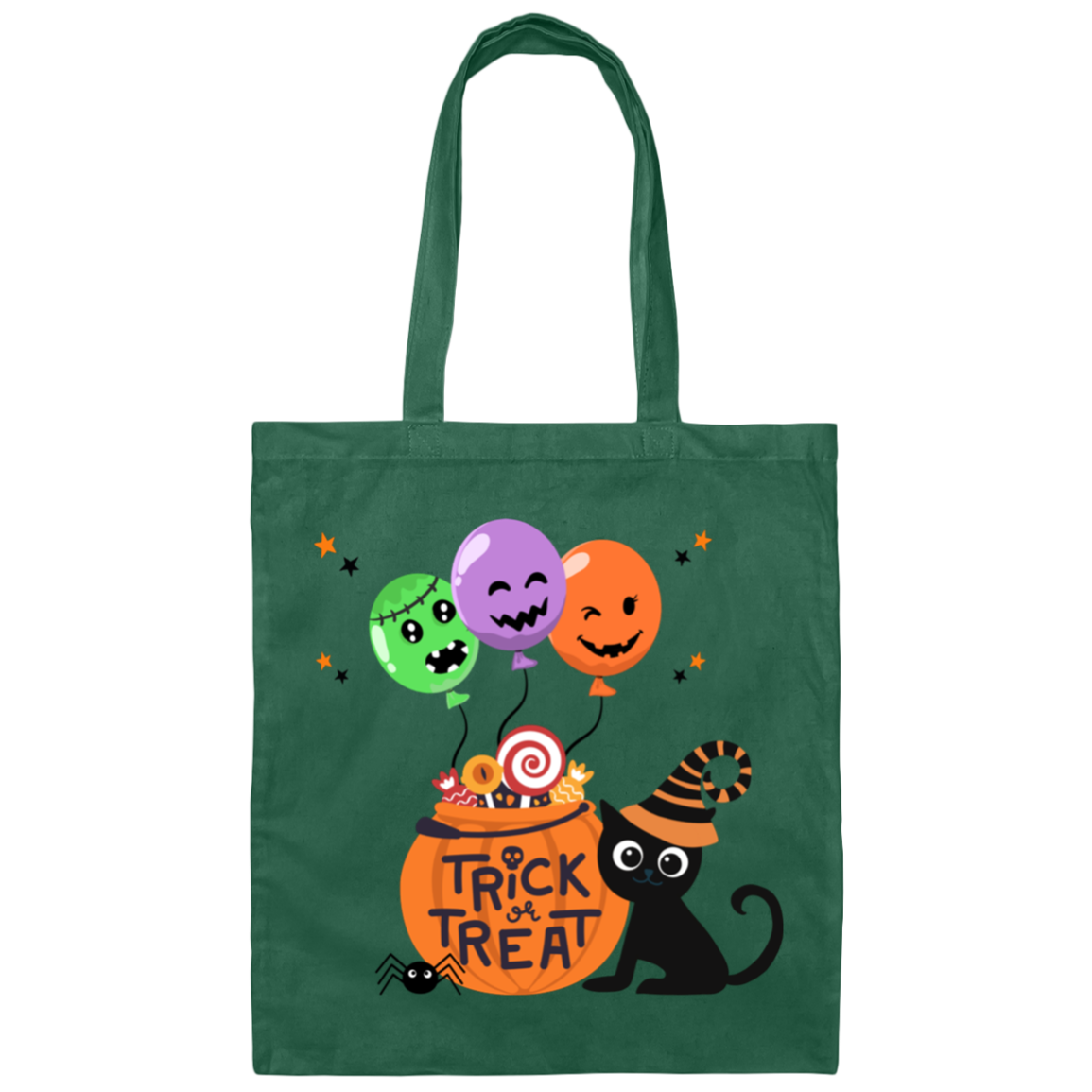 Fun Kittie and Candy, Front & Back Design - Trick or Treat Bag