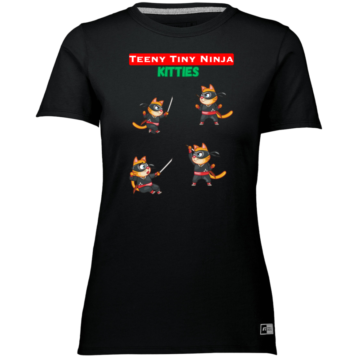 Teeny Tiny Ninja Kitties - Women's, Ladies’ Essential Dri-Power Tee / T-Shirt