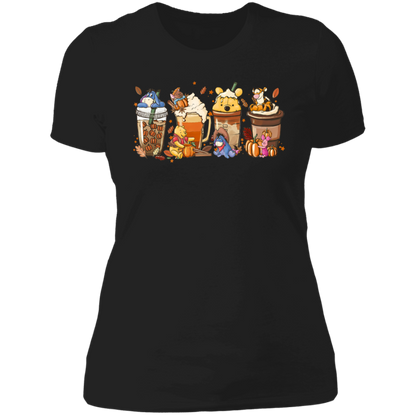 Pooh and Friends Drinks - Women's, Ladies' Boyfriend T-Shirt