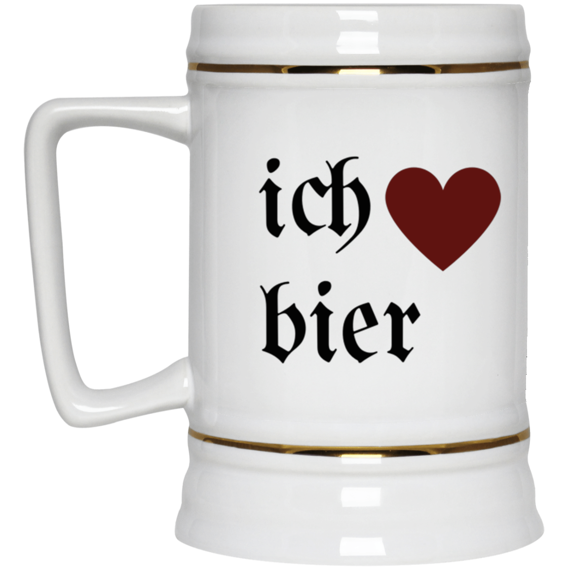 ich "heart" bier (I Love Beer) - Beer Stein 22oz.
