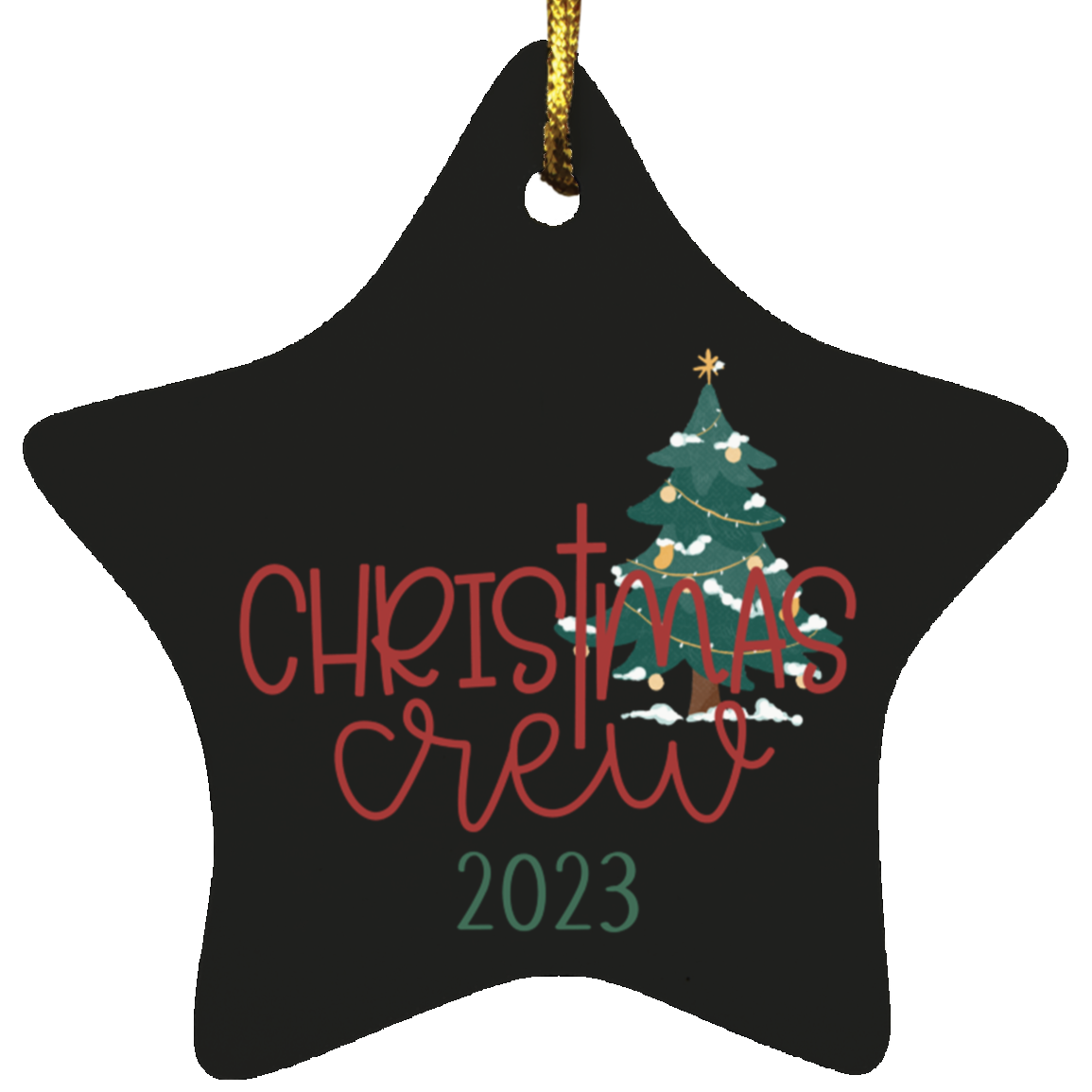 Christmas Crew (2023): adornos circulares, ovalados, de estrella y de corazón de madera