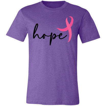 Hope, Breast Cancer Awareness- Unisex Jersey T-Shirt