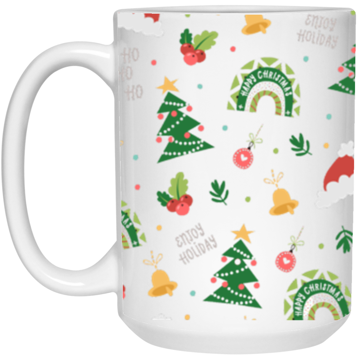 Christmas Decal, Full Wrap-Around - 11 & 15 oz. White Mug