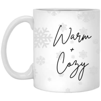 Warm & Cozy, Merry & Bright, Full Wrap-Around - 11 & 15 oz. White Mug