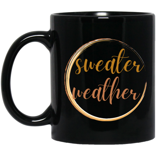 Sweater Weather - 11 & 15 oz. Black Mugs