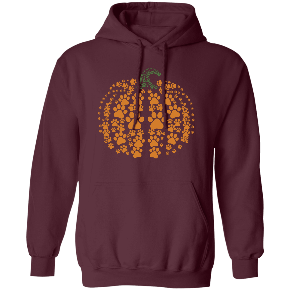 Paw Print Pumpkin- Unisex Pullover Hoodie