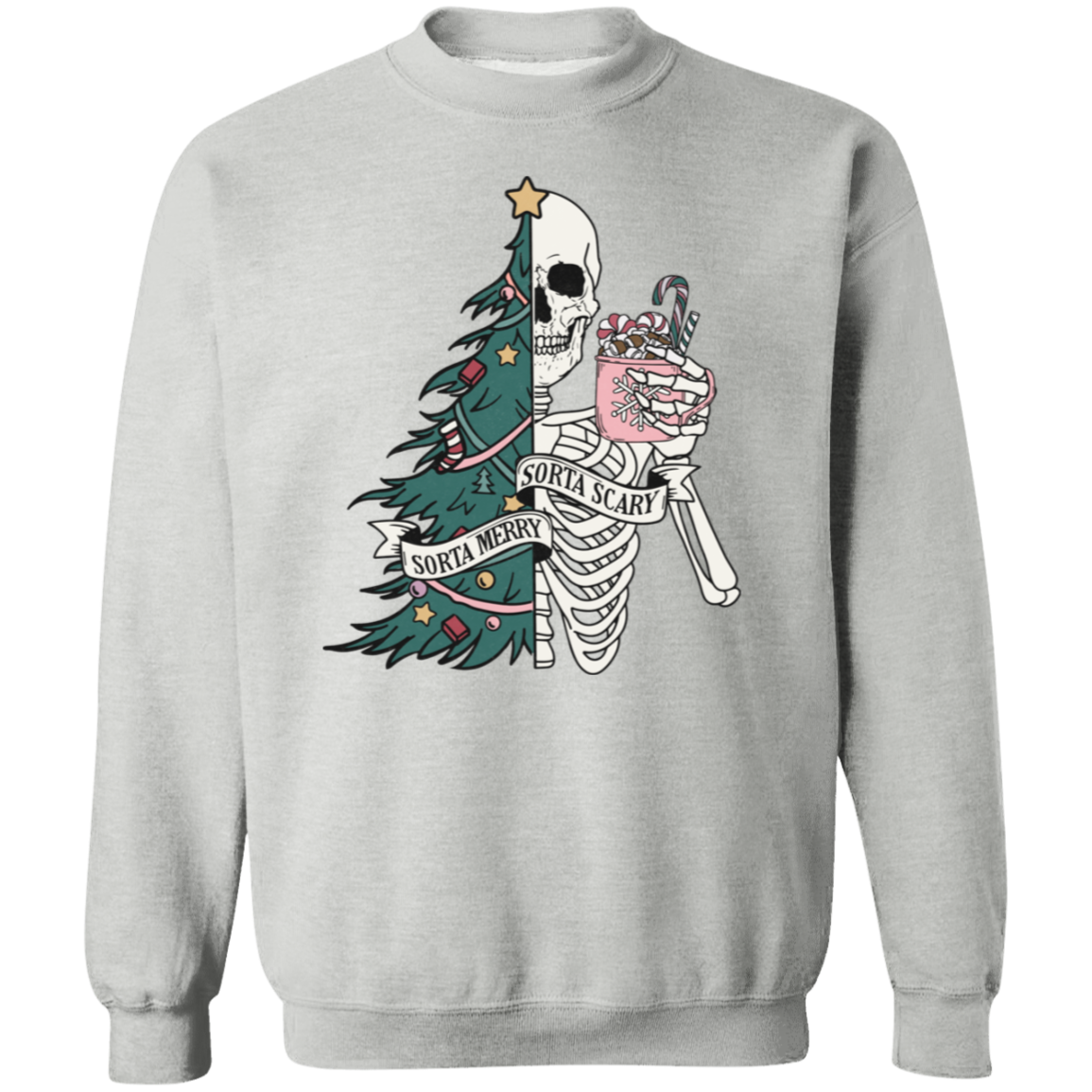 Christmas Tree, Dead Inside Skeleton - Unisex Ugly Sweatshirt, Christmas, Winter