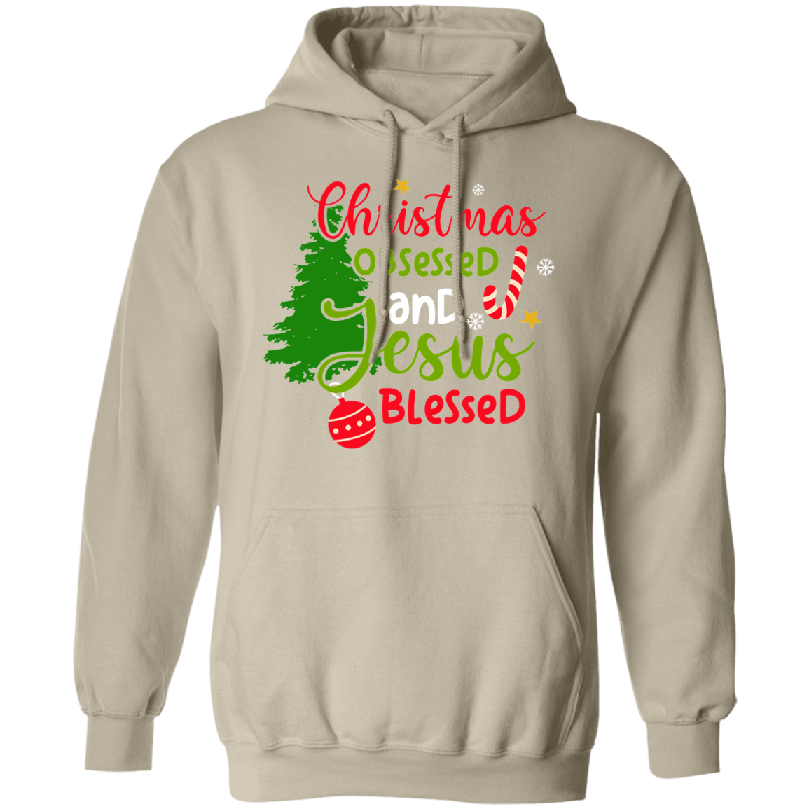 Christmas Obsessed and Jesus Blessed- Unisex Pullover Hoodie