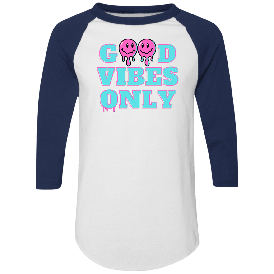 Good Vibes Only - Camiseta raglán con bloques de color para hombre