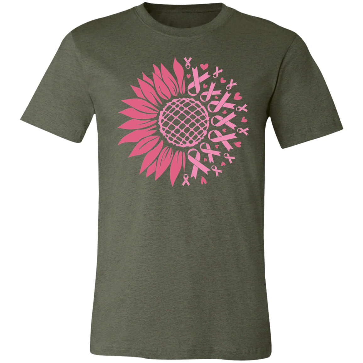 Sunflower And Pink Ribbons, Breast Cancer Awareness- Unisex Jersey T-Shirt