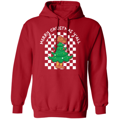Merry Christmas Y'all, Christmas Tree - Unisex Pullover Hoodie