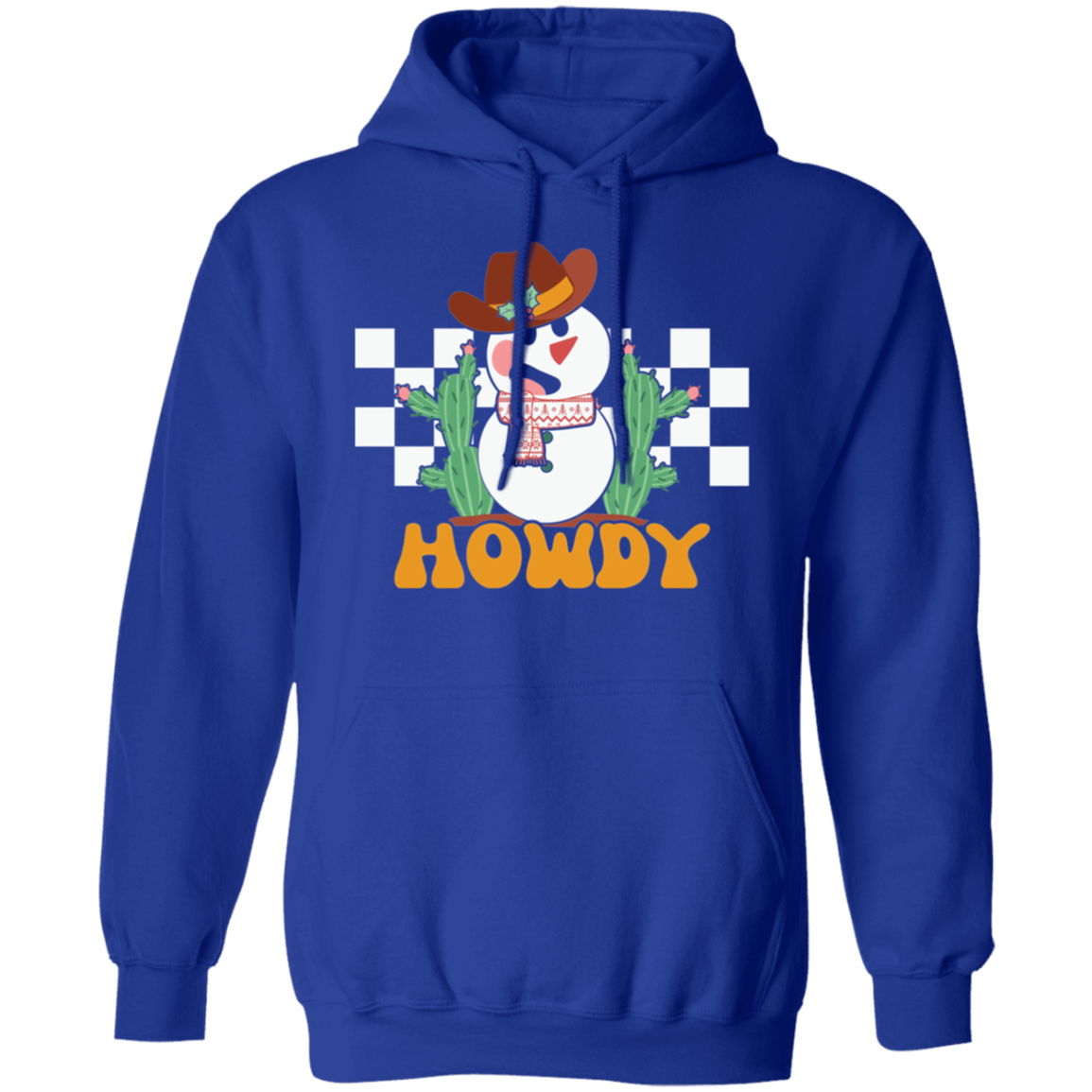 Howdy, Western Snowman, Christmas, Winter - Unisex Pullover Hoodie