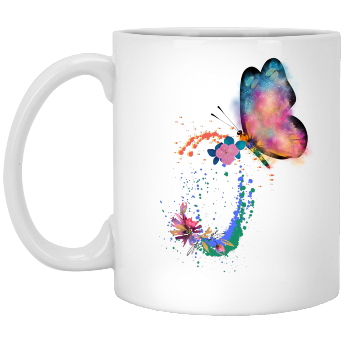 Colorful Butterfly- 11 & 15 oz. White Mug