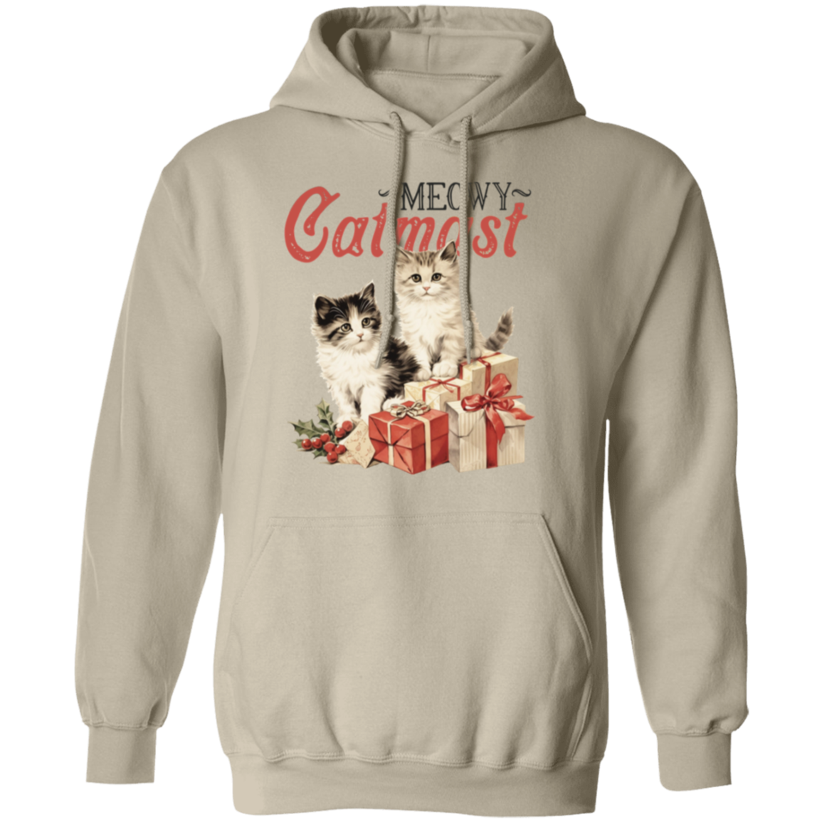 Meowy Catmas, Christmas, Winter - Unisex Pullover Hoodie