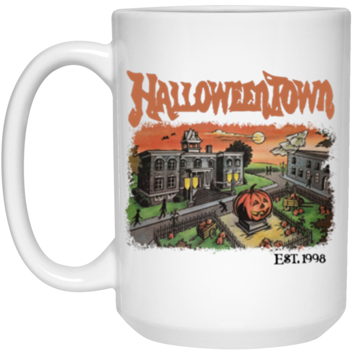 HalloweenTown, Full Wrap Around - 11 & 15 oz. White Mug