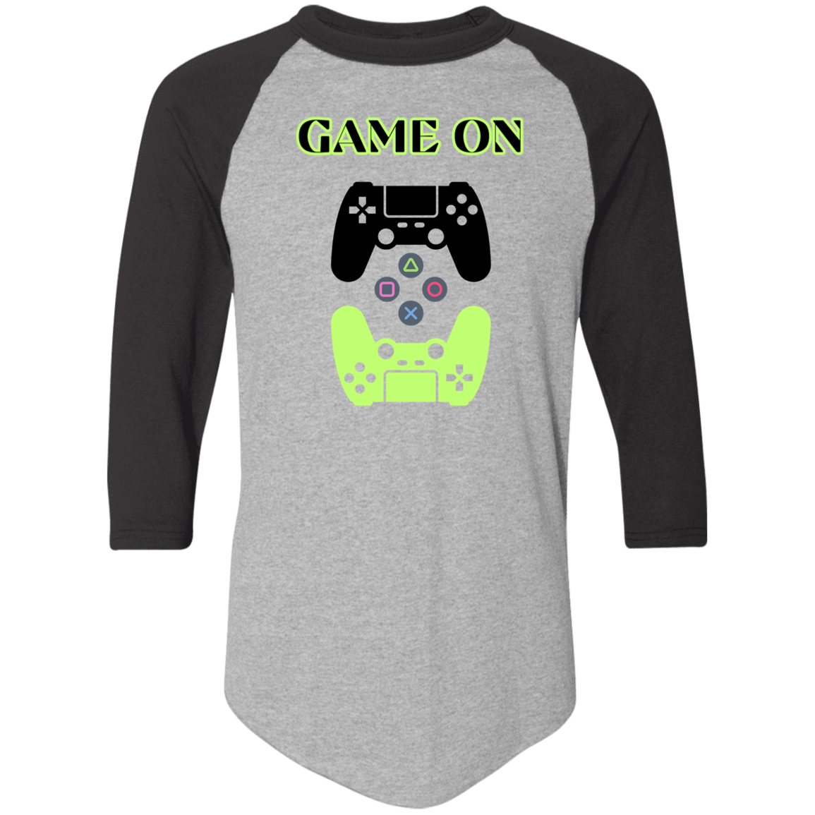 Game On - Camiseta raglán con bloques de colores para hombre