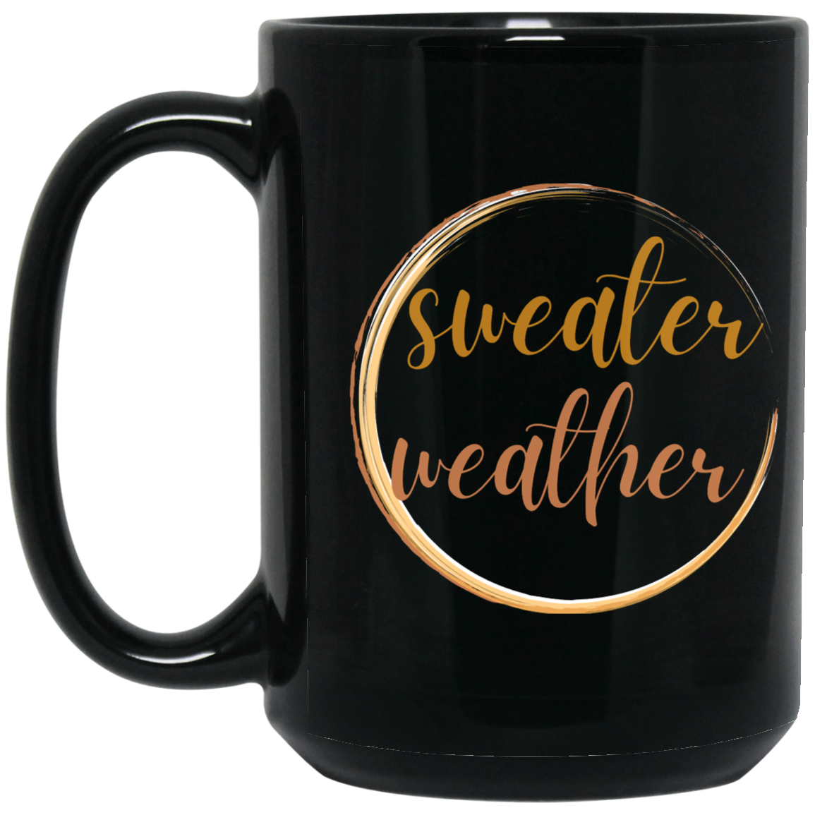 Sweater Weather - 11 & 15 oz. Black Mugs