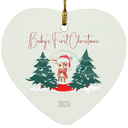 Baby's First Christmas (2023)- Wooden Circle, Oval, & Heart Ornaments