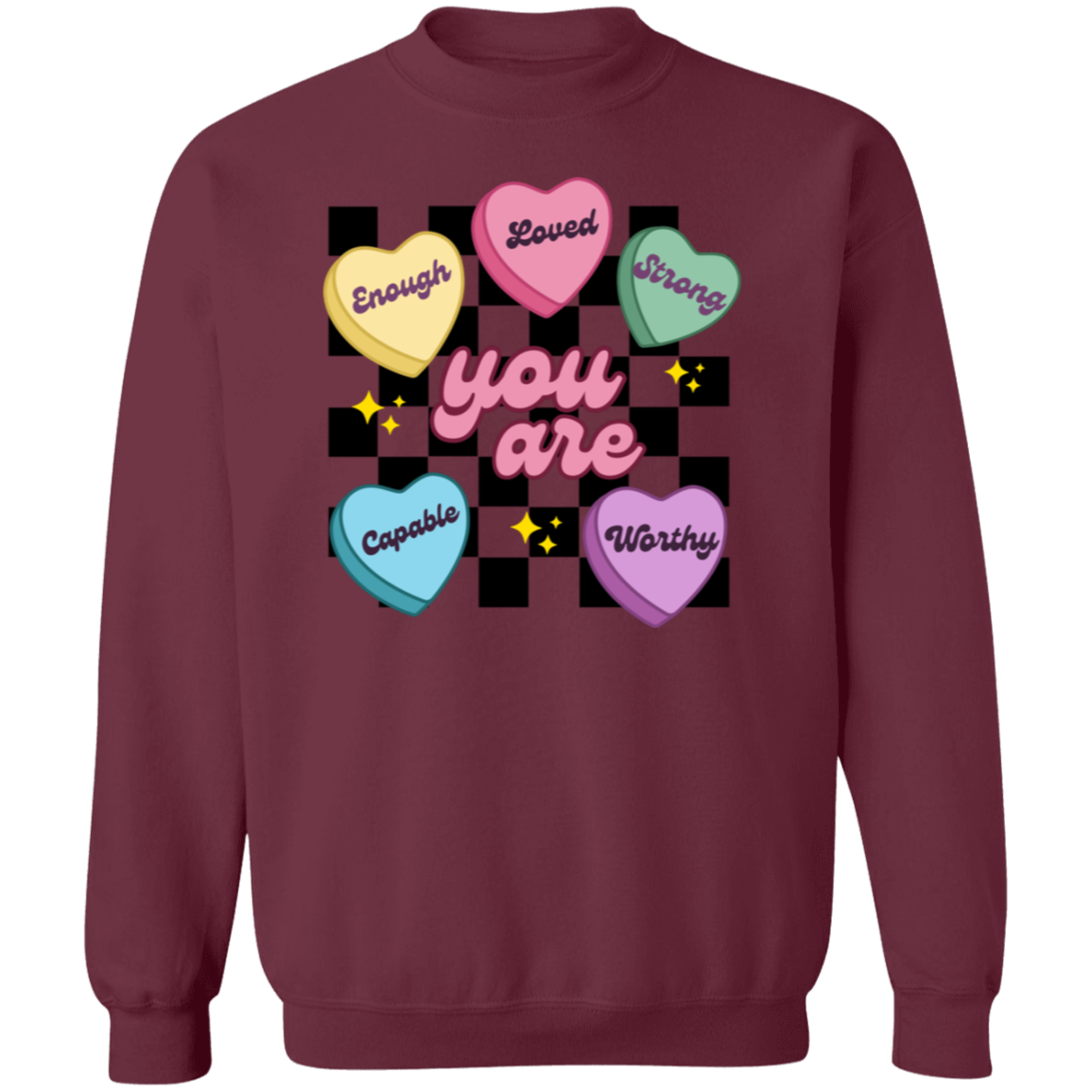 Valentine Candy Hearts- Ladies Sweatshirt, Valentine's Day, Winter