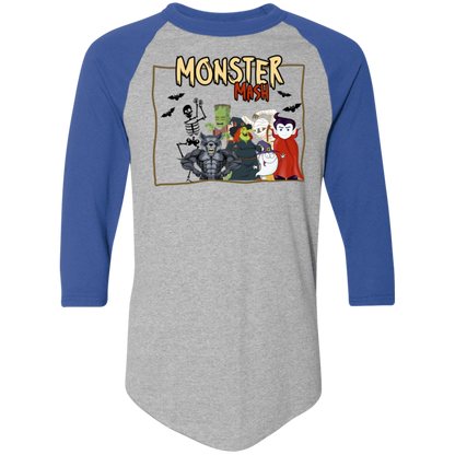 Monster Mash - Camiseta raglán con bloques de colores para hombre