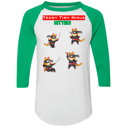 Teeny Tiny Ninja Kitties - Men's Colorblock Raglan Jersey