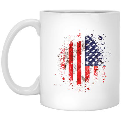 American Flag - 11 & 15 oz. White Mug