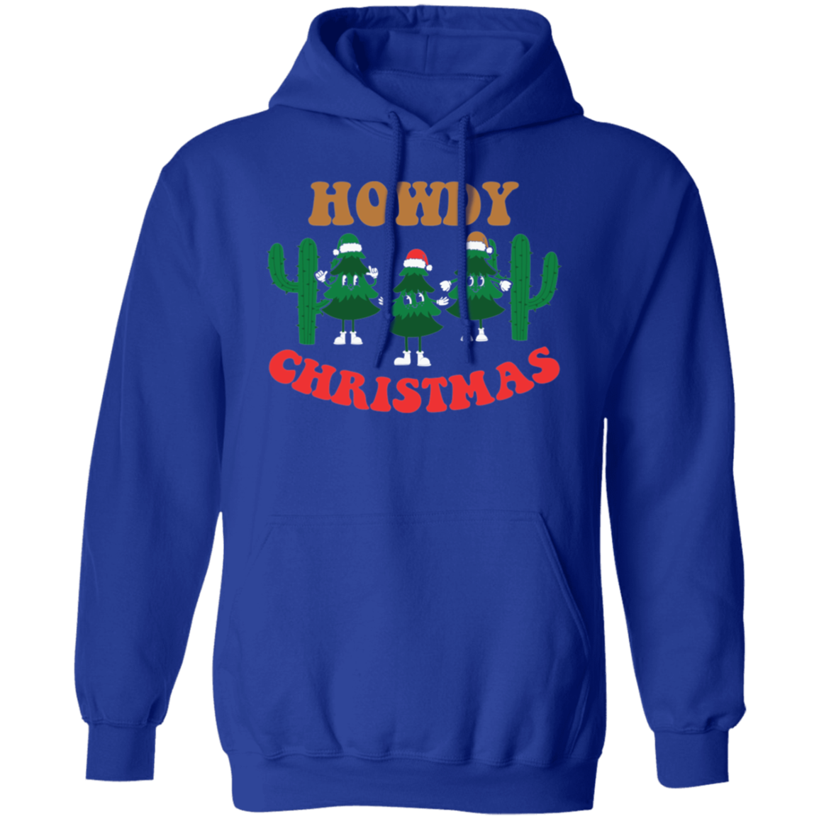 Howdy Christmas, Festive Santa Tress - Unisex Pullover Hoodie