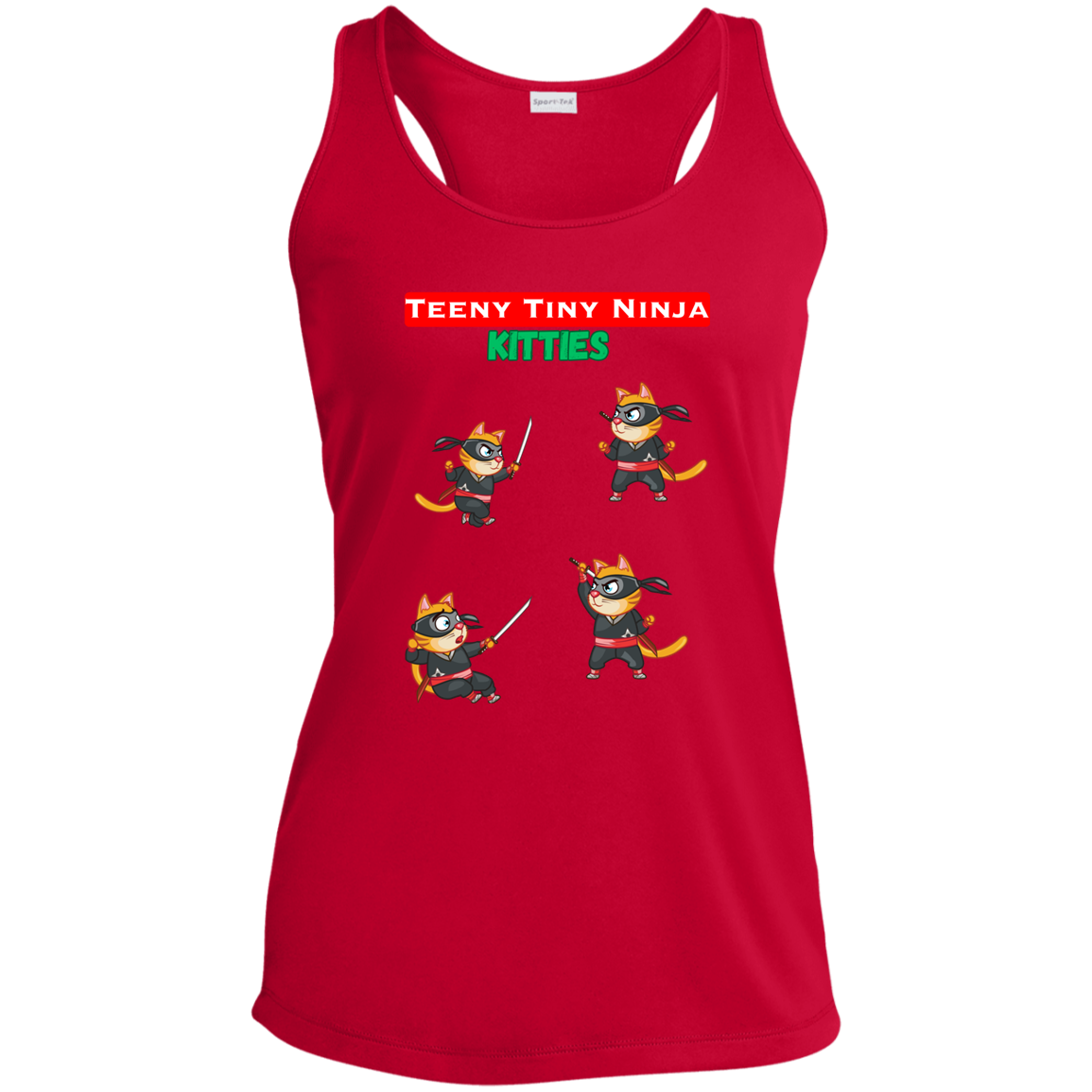 Teeny Tiny Ninja Kitties - Women's, Ladies' Performance Racerback Tank Top