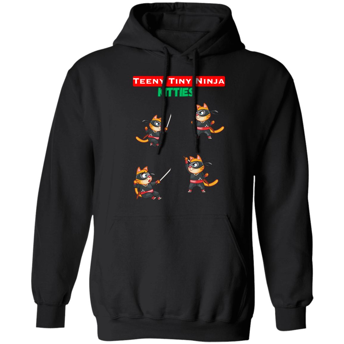 Teeny Tiny Ninja Kitties - Unisex Pullover Hoodie