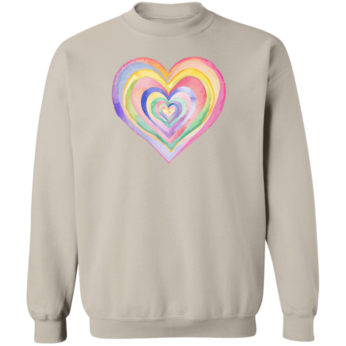 Rainbow Heart- Ladies Sweatshirt, Valentine's Day, Winter