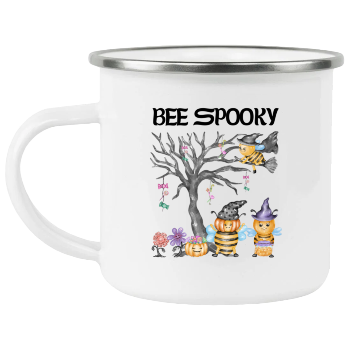 Bee Spooky- Taza de camping esmaltada
