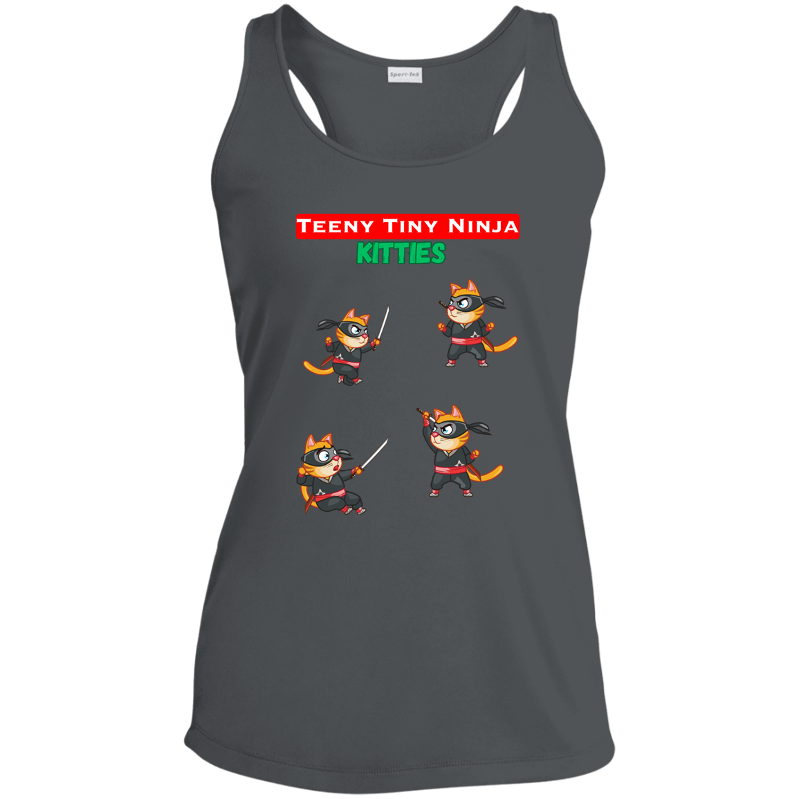 Teeny Tiny Ninja Kitties - Women's, Ladies' Performance Racerback Tank Top