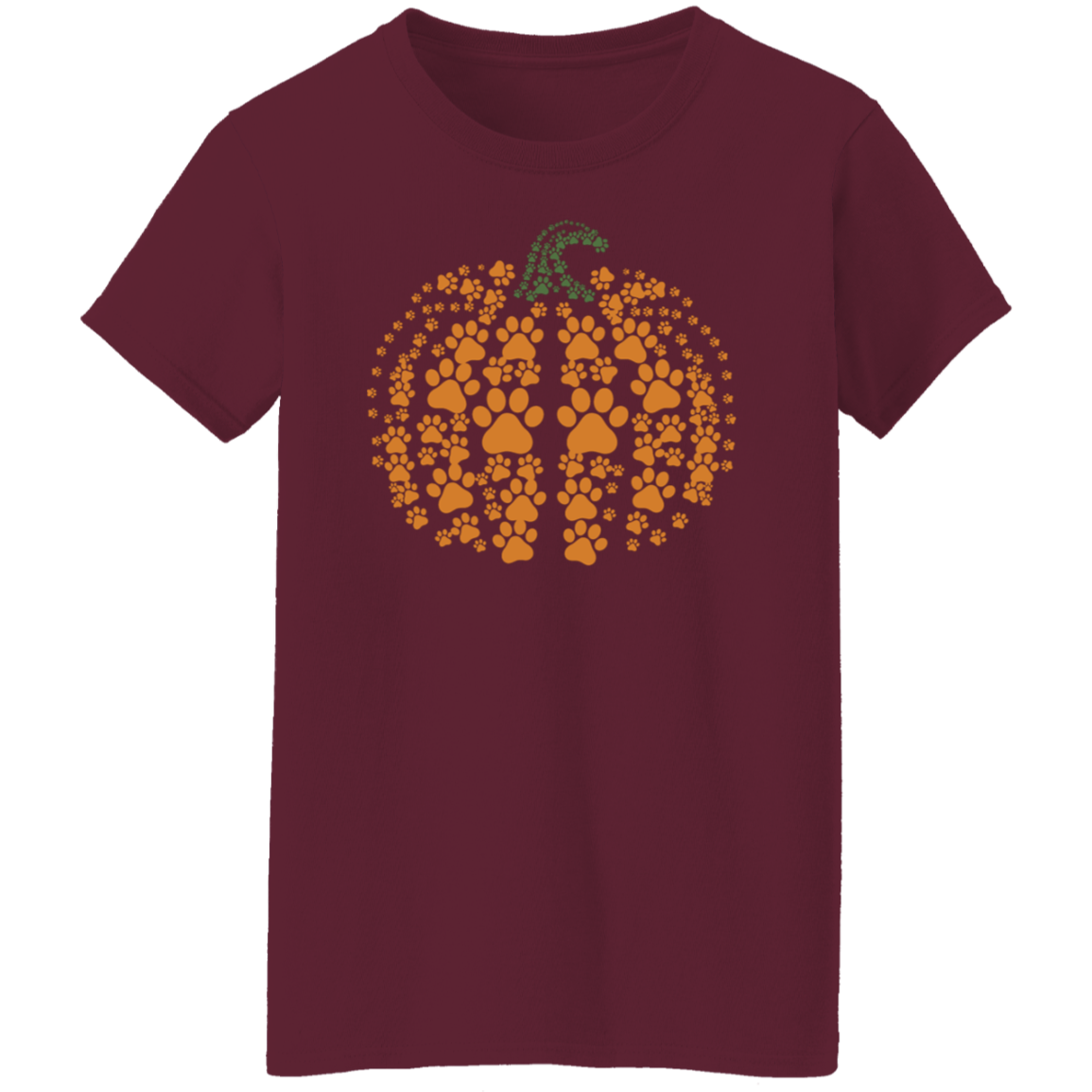Paw Print Pumpkin- Women's, Ladies' T-Shirt