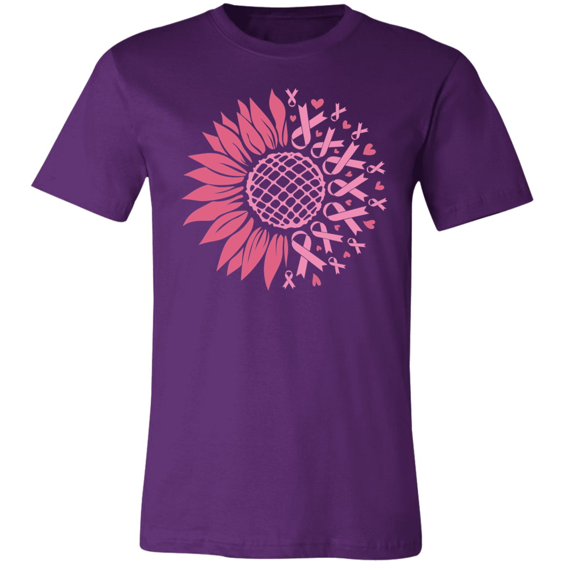 Sunflower And Pink Ribbons, Breast Cancer Awareness- Unisex Jersey T-Shirt