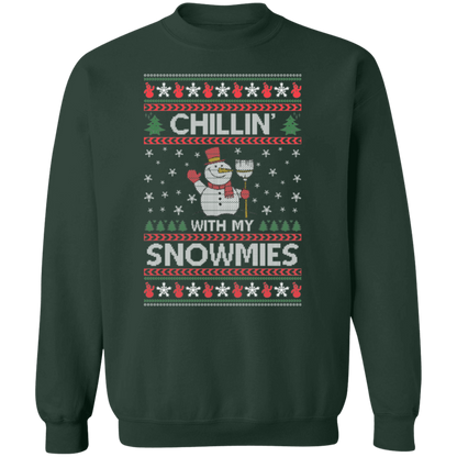 Chilling With My Snowmies - Unisex Ugly Sweater, Christmas, Winter, Fall