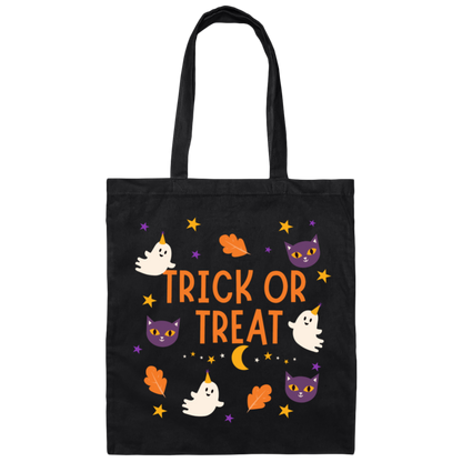 Ghost and Cats, Front & Back Design - Trick or Treat - Bag