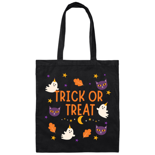 Ghost and Cats, Front & Back Design - Trick or Treat - Bag