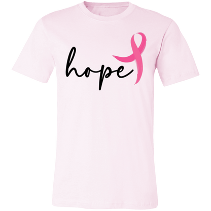 Hope, Breast Cancer Awareness- Unisex Jersey T-Shirt