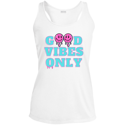 Good Vibes Only - Camiseta sin mangas con espalda cruzada para mujer