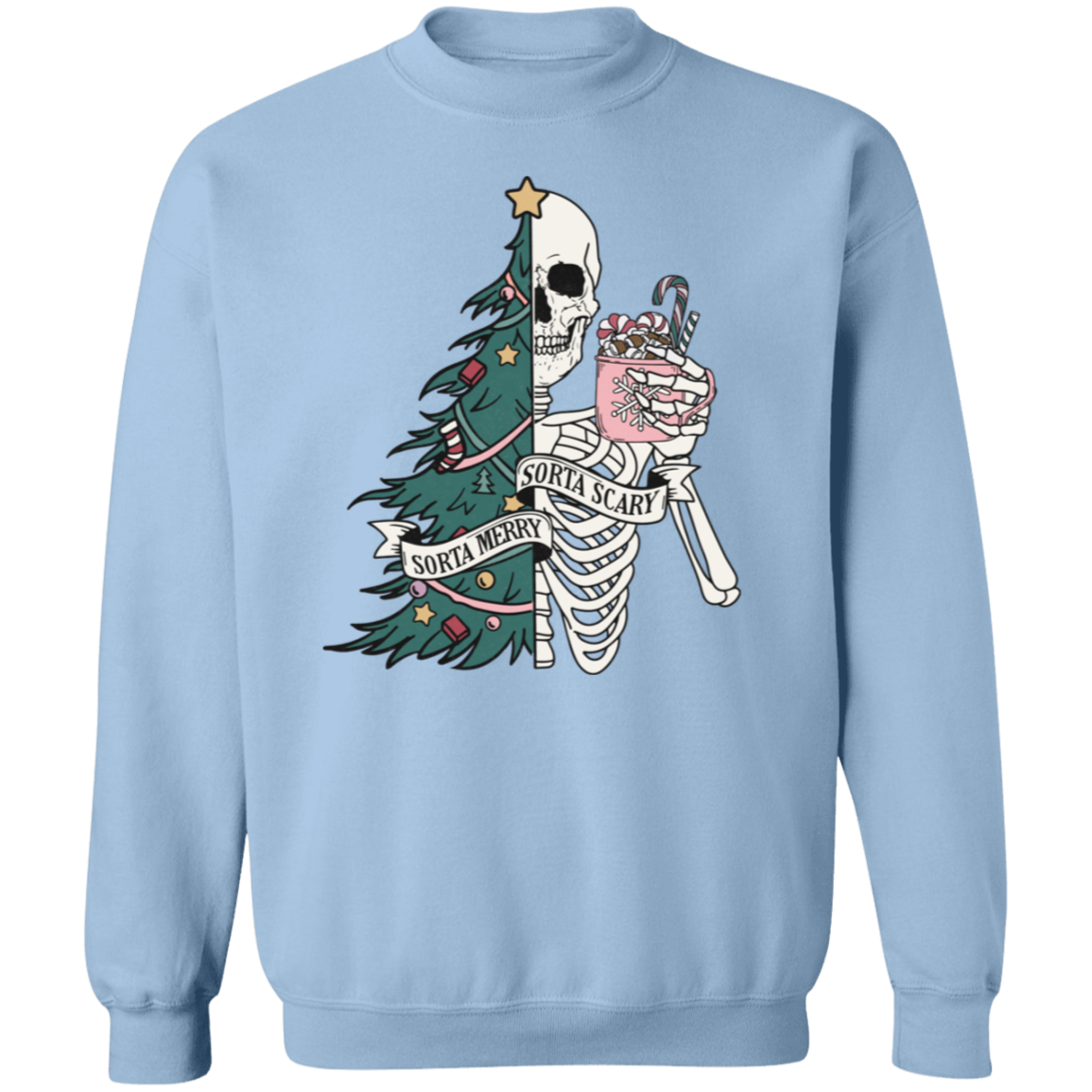 Christmas Tree, Dead Inside Skeleton - Unisex Ugly Sweatshirt, Christmas, Winter
