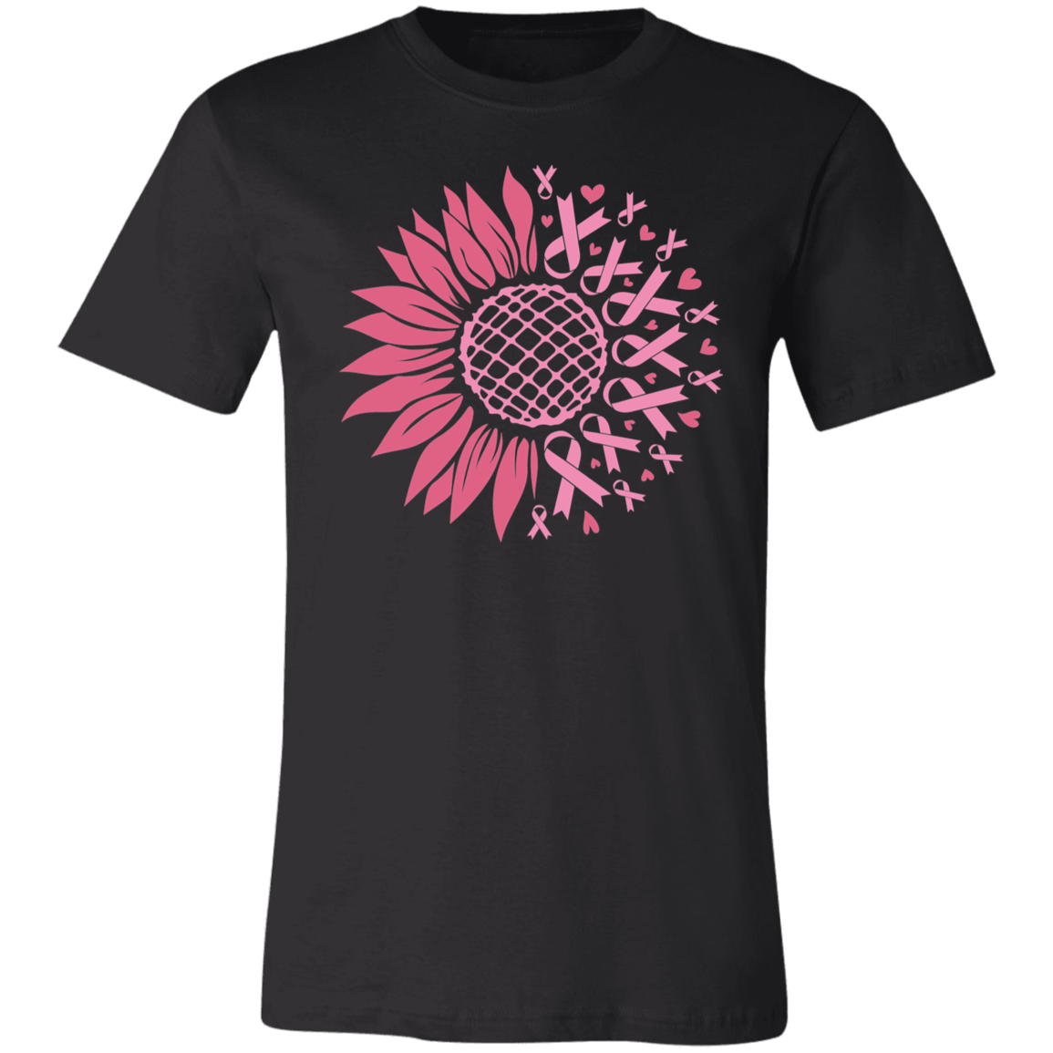 Sunflower And Pink Ribbons, Breast Cancer Awareness- Unisex Jersey T-Shirt