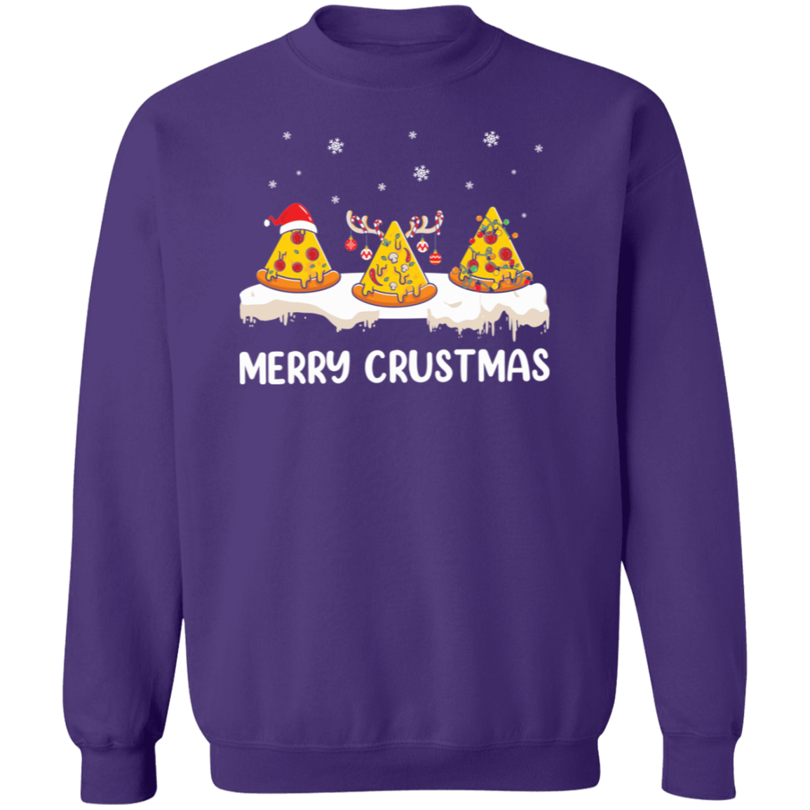 Merry Crustmas, Pizza Lovers Christmas - Suéter feo unisex, Navidad, Invierno, Otoño