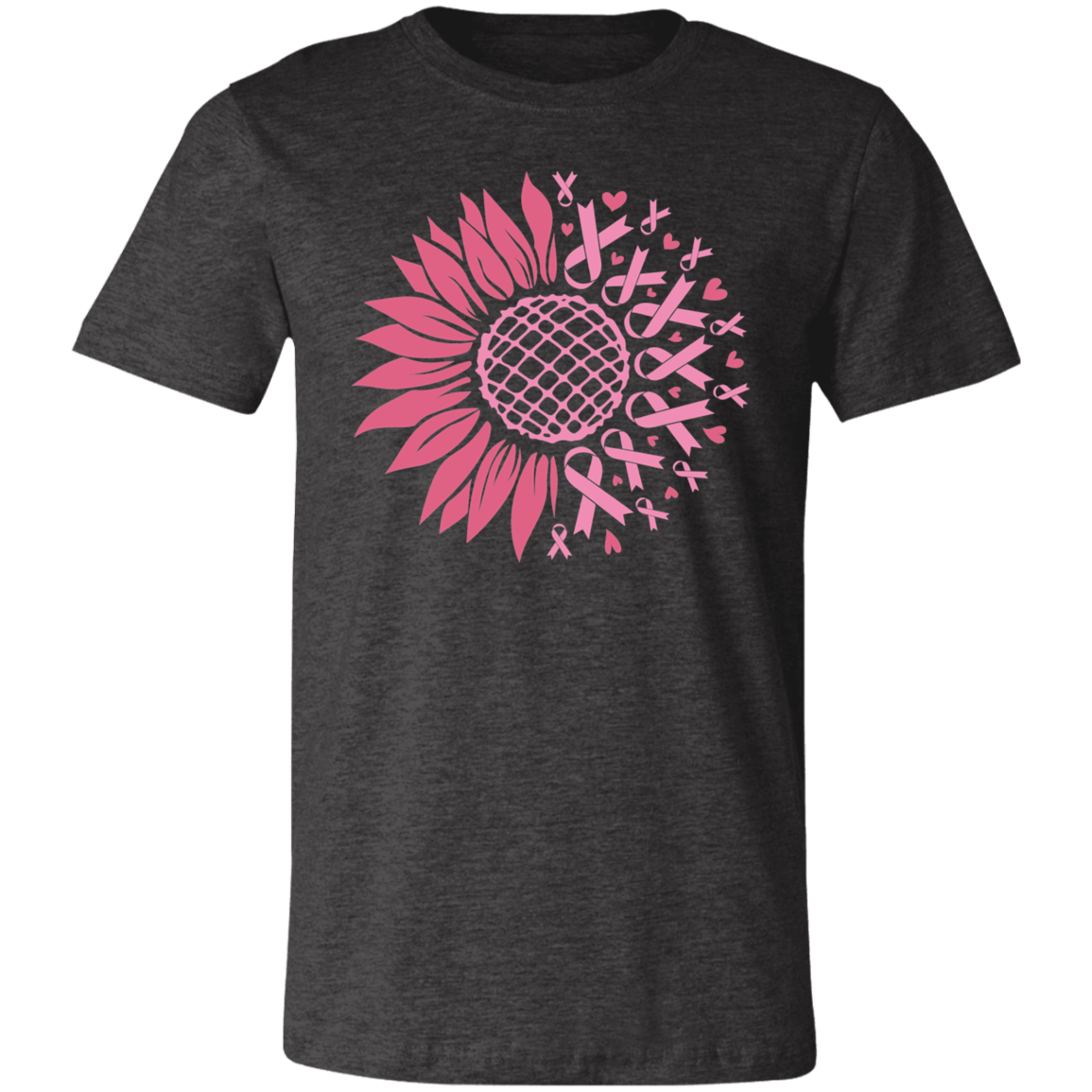 Sunflower And Pink Ribbons, Breast Cancer Awareness- Unisex Jersey T-Shirt