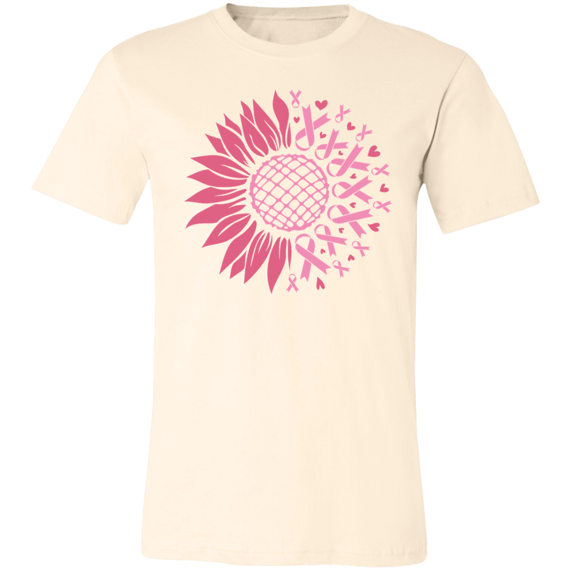 Sunflower And Pink Ribbons, Breast Cancer Awareness- Unisex Jersey T-Shirt