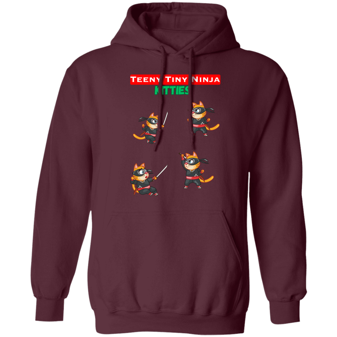 Teeny Tiny Ninja Kitties - Unisex Pullover Hoodie