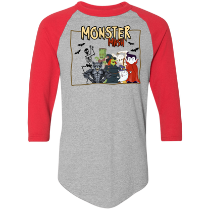 Monster Mash - Camiseta raglán con bloques de colores para hombre