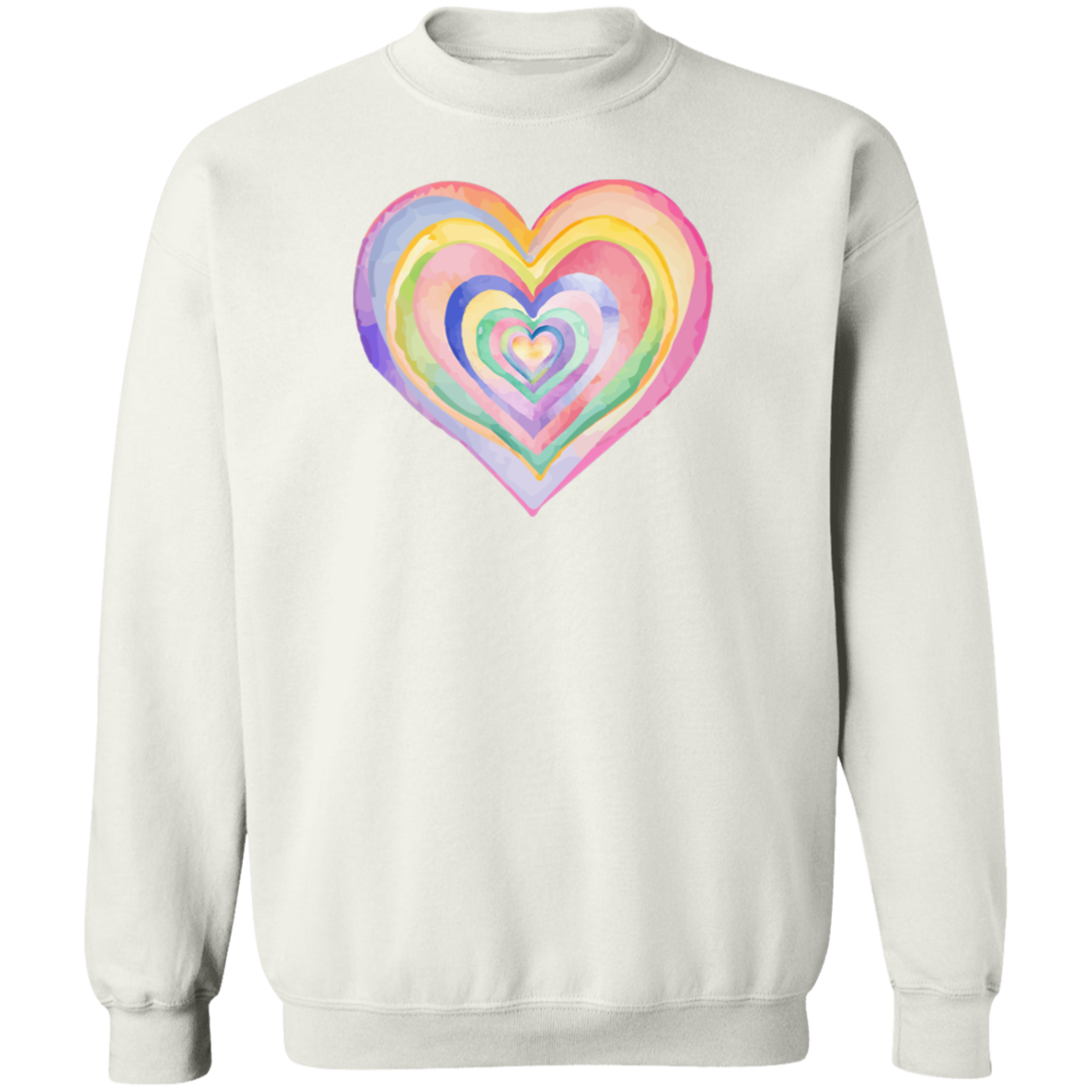 Rainbow Heart- Ladies Sweatshirt, Valentine's Day, Winter